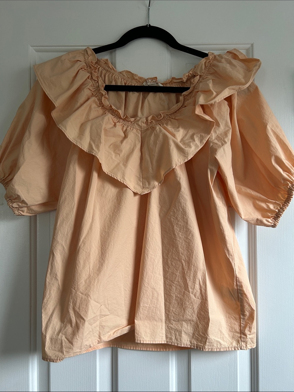 Listicle Peach Ruffle Off-Shoulder Blouse